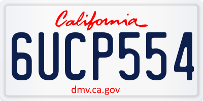 CA license plate 6UCP554