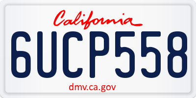CA license plate 6UCP558