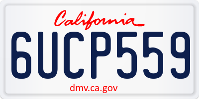 CA license plate 6UCP559
