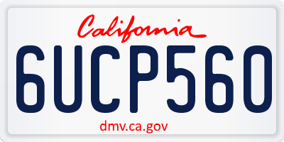 CA license plate 6UCP560