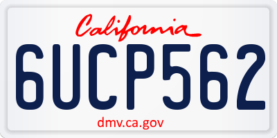 CA license plate 6UCP562