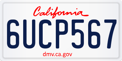 CA license plate 6UCP567