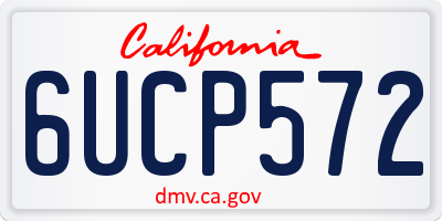CA license plate 6UCP572