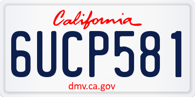CA license plate 6UCP581