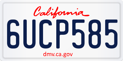 CA license plate 6UCP585