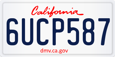 CA license plate 6UCP587