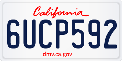 CA license plate 6UCP592