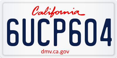 CA license plate 6UCP604