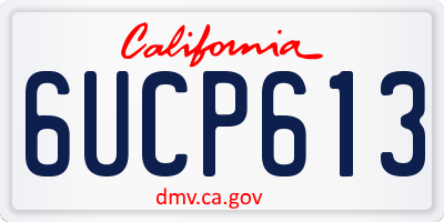 CA license plate 6UCP613