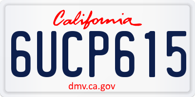 CA license plate 6UCP615