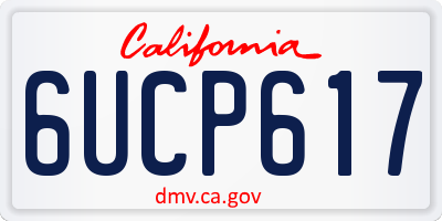 CA license plate 6UCP617
