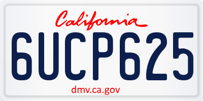 CA license plate 6UCP625