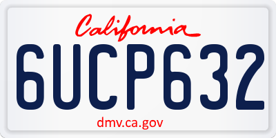 CA license plate 6UCP632