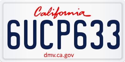 CA license plate 6UCP633