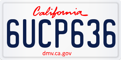 CA license plate 6UCP636