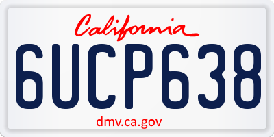 CA license plate 6UCP638