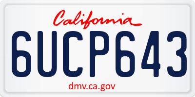 CA license plate 6UCP643