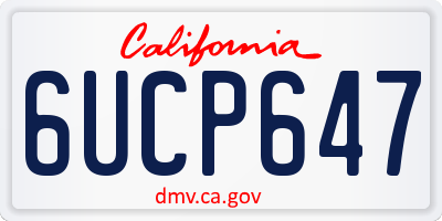 CA license plate 6UCP647