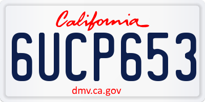 CA license plate 6UCP653