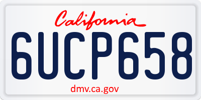 CA license plate 6UCP658
