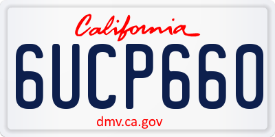 CA license plate 6UCP660