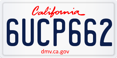 CA license plate 6UCP662