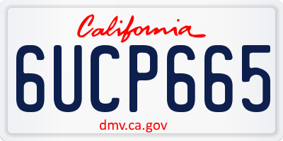 CA license plate 6UCP665