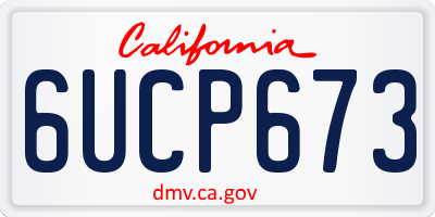 CA license plate 6UCP673