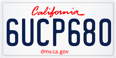 CA license plate 6UCP680
