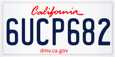 CA license plate 6UCP682