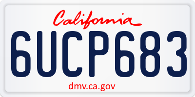 CA license plate 6UCP683