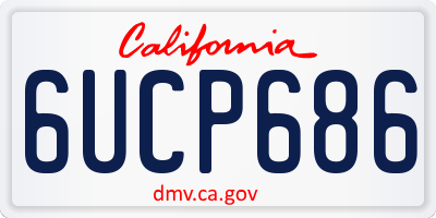 CA license plate 6UCP686