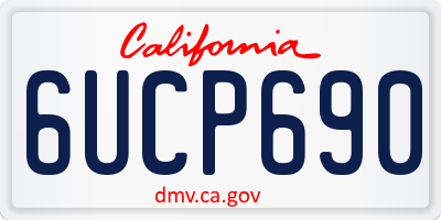 CA license plate 6UCP690