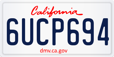CA license plate 6UCP694