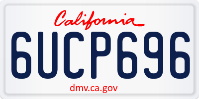 CA license plate 6UCP696