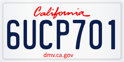 CA license plate 6UCP701