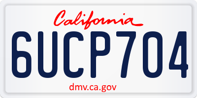 CA license plate 6UCP704