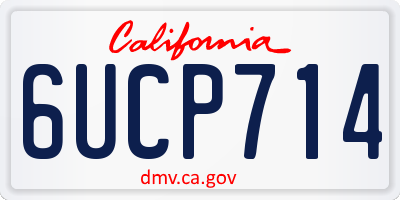CA license plate 6UCP714