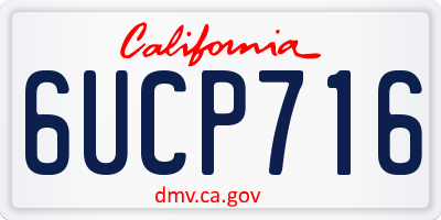 CA license plate 6UCP716