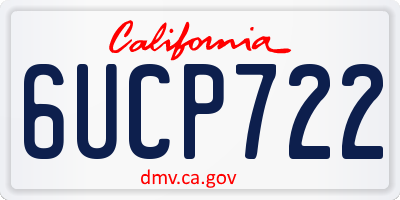 CA license plate 6UCP722