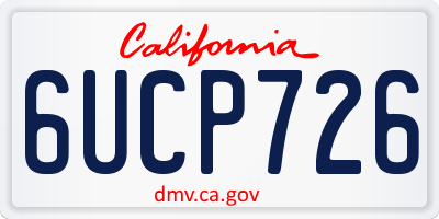 CA license plate 6UCP726