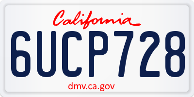 CA license plate 6UCP728