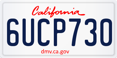 CA license plate 6UCP730