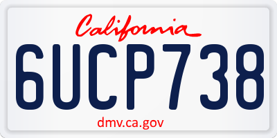 CA license plate 6UCP738