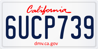 CA license plate 6UCP739