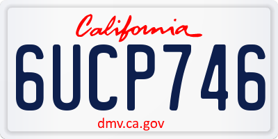 CA license plate 6UCP746