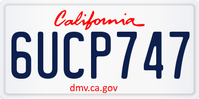 CA license plate 6UCP747