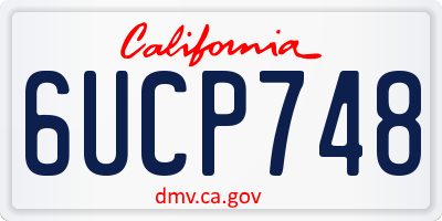 CA license plate 6UCP748