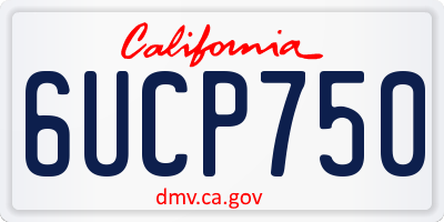 CA license plate 6UCP750