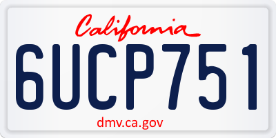 CA license plate 6UCP751